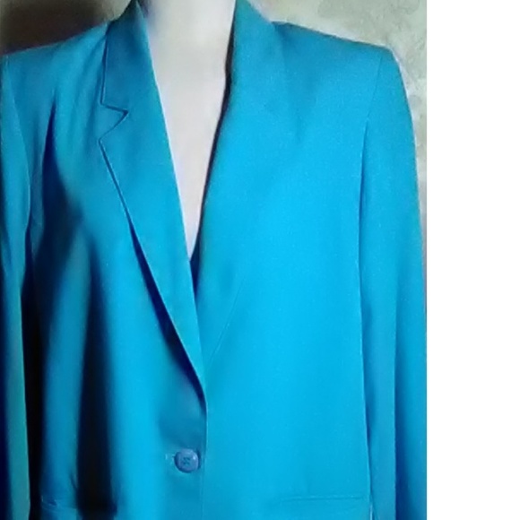 Sag Harbor Turquoise Summer Blazer Size 14 - Picture 2 of 5